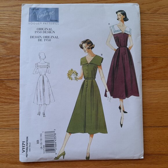 Vintage Vogue Dress Sewing Pattern 1171 Size 8-14 UNCUT Rockabilly Retro 1950s S - Picture 1 of 11